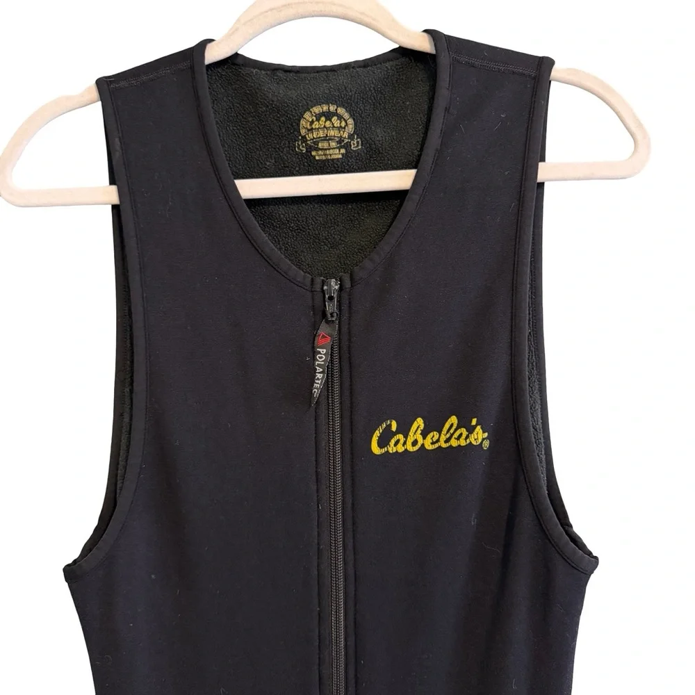 Cabela's Polartec‎ Black Zip-Front Sleeveless bodysuit Medium